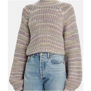 Nicholas Malia Sweater‎ Womens S Multi Alpaca Wool Blend Mock Neck Pastel Boho
